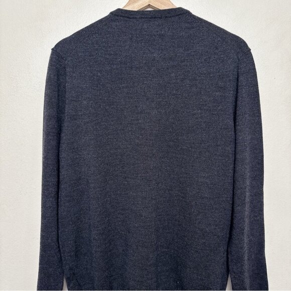 Calvin Klein Mens Large Extra Fine Merino Wool Vneck Sweater In Grey Color - Picture 14 of 16